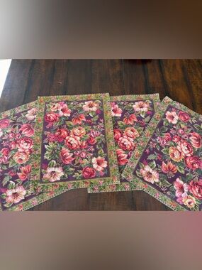 Floral Rose Print Placemats - French Country Cotton